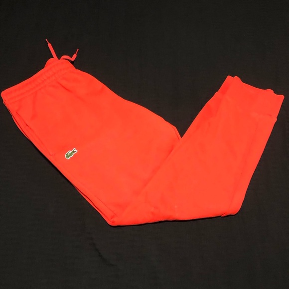 Lacoste Other - Lacoste Sport Jogger Sweatpants Mens Red Fleece Athletic Comfort Lounge, Size L